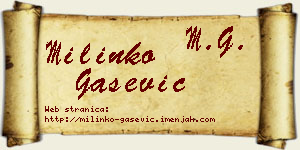 Milinko Gašević vizit kartica